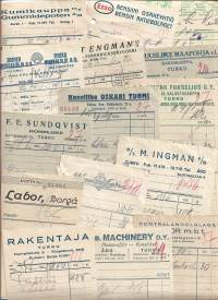 1940 luvun Paragonkuitteja n 40 erilaista  - firmalomake