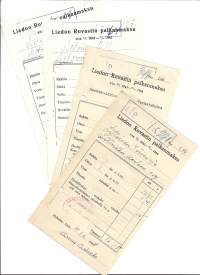 Liedon Rovastin palkanmaksu 1941 -44   kuitti 4 kpl erä