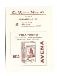 Kaerlan Mylly Oy Hinnasto 1961
