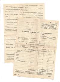 Viljelijän luovutuksien neljännesvuositilitys 194x blanko
