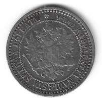 1 markka  1866  hopeaa