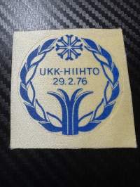 UKK- hiihto 29.2.1979  -matkalaukkumerkki