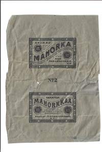 Hakattua Mahorkkaa  Nr 2  - tupakkaetiketti