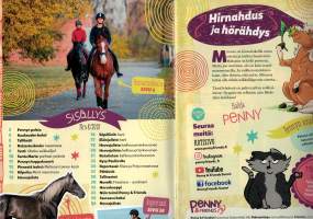 Penny &amp; frends, 32 sivua iloisia sioita hevosista ja vähän muistakin eläimisä. Hevonen maastossa ym. Hevosjulisteit ja pupu juliste.
