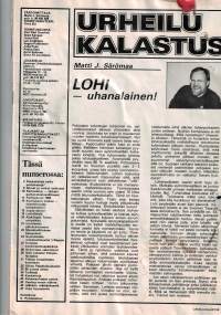 Urheilu kalastus 4/ 1984, lehti vapaa.ajan kalastajille. Suomen kalastuspaikoista Norjaan. Kalastus välineita. sopivuus eri kala lajeihin.Perhokalastuksesta paljon