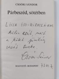 Párbeszéd, sötétben (signeerattu, tekijän omiste)