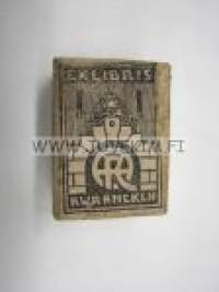 Aarne Wilhelm Rancken, 1880-1954, Arkkitehti, Helsinki -Ex Libris alkuperäinen painolaatta, merkin piirtänyt itse 1916