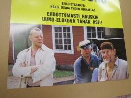 Uuno Turhapuro - Tupla-Uuno -elokuvajuliste, Spede Pasanen, Simo Salminen, Vesa-Matti Loiri, Caron Barnes