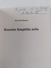 Ruumiin lämpötila nolla (signeerattu, tekijän omiste)