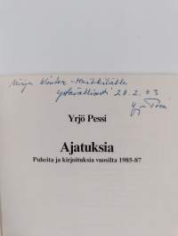 Ajatuksia : puheita ja kirjoituksia vuosilta 1985-87 (signeerattu, tekijän omiste)