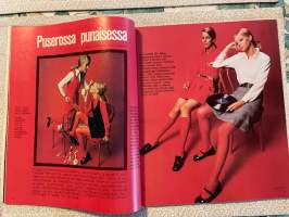 Me Naiset 1968 nr 43, pusero- ja hamemuotia, Uusikaupunki, Juhani Harri, Leena Willberg, Jumaliskylä sai sähköt