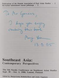 Southeast Asia : contemporary perspectives : the 5th Nordic Conference on Southeast Asian Studies, Sept. 30 - Oct. 2, 1988, Lammi, Finland (signeerattu)