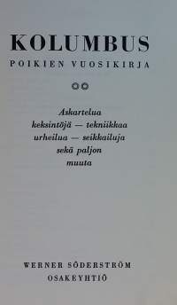 Kolumbus - Poikien vuosikirja.  (Askartelukirja, 60-luku)