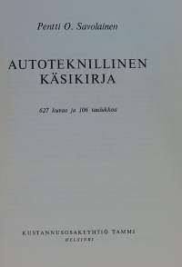 Autoteknillinen käsikirja.  (Autot, autotekniikka, 60-luku)