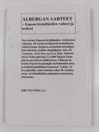 Albergan aarteet : Espoon kirjailijoiden vaiheet ja teokset