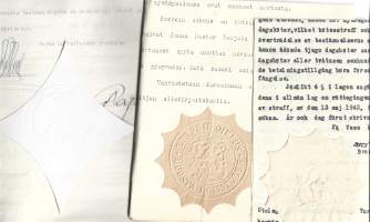 Korkein Oikeus, Vaasan ja Turun Hovioikeus   - paperisinetti sinetti  leimamerkkejä leimoja asiakirjoilla  1940-42 3 kpl erä
