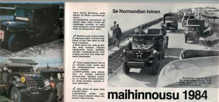 Mobilisti 4/ 1984,vanhojen ajoneuvojen harrastajille. Kunnstetuista ja kunnostestavista auto löydöistä juttuja. Tapahtumista neuvoja. Sivuja 65