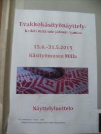 Kullervo Koivisto, &quot;Evakkotaival&quot; värietsaus 1943,  35x43 cm, teos ollut Käsityömuseo Miilan näyttelyssä 2015 -