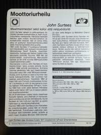 Moottoriurheilu keräilykortti John Surtees