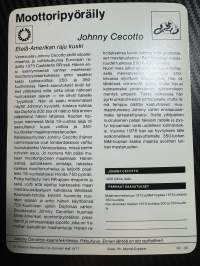 Moottoripyöräily keräilykortti Johnny Cecotto