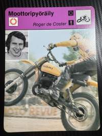 Moottoripyöräily keräilykortti Roger de Coster