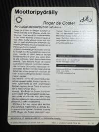 Moottoripyöräily keräilykortti Roger de Coster