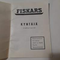 Vanha FISKARS Kyntäjä  traktoriaurojen käyttöohje 1958