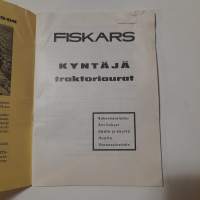 Vanha FISKARS Kyntäjä  traktoriaurojen käyttöohje 1962