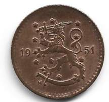 1 markka  1951 Cu