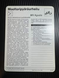 Moottoripyöräurheilu keräilykortti MV Agusta