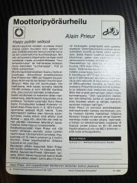 Moottoripyöräurheilu keräilykortti Alain Prieur