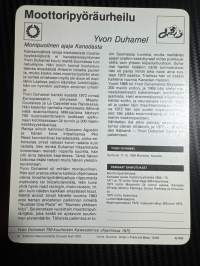 Moottoripyöräurheilu keräilykortti Yvon Duhamel