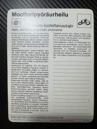Moottoripyöräurheilu keräilykortti Enduro- luotettavuusajo
