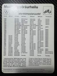 Moottoripyöräurheilu keräilykortti Merkkimestaruudet