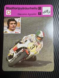 Moottoripyöräurheilu keräilykortti Giacomo Agostini