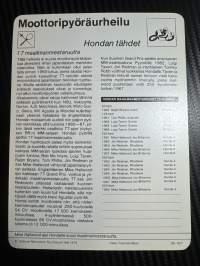 Moottoripyöräurheilu keräilykortti Hondan tähdet