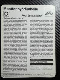 Moottoripyöräurheilu keräilykortti Fritz Scheidegger
