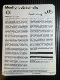 Moottoripyöräurheilu keräilykortti Brad Lackey