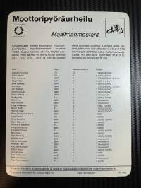 Moottoripyöräurheilu keräilykortti Maailmanmestarit