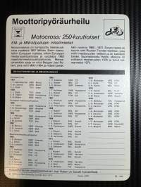 Moottoripyöräurheilu keräilykortti Motocross: 250- kuutioiset