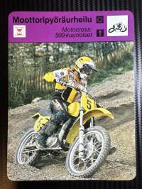Moottoripyöräurheilu keräilykortti Motocross: 500- kuutioiset