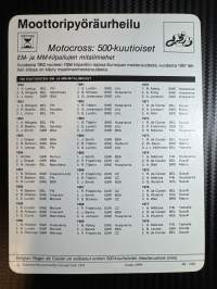 Moottoripyöräurheilu keräilykortti Motocross: 500- kuutioiset
