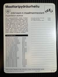 Moottoripyöräurheilu keräilykortti 350 ksm:n maailmanmestarit