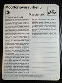 Moottoripyöräurheilu keräilykortti Dragster- ajot