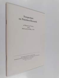Symposium on nutrition research at Chianciano Terme Italy 22nd and 23rd May, 1970