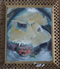 Yrjö Virtanen,  öljymaalaus levylle  sign42x37  cm ,  metallikehys