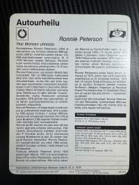 Autourheilu keräilykortti Ronnie Peterson