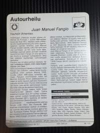 Autourheilu keräilykortti Juan Manuel Fangio