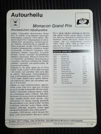 Autourheilu keräilykortti Monacon Grand Prix
