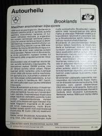 Autourheilu keräilykortti Brooklands